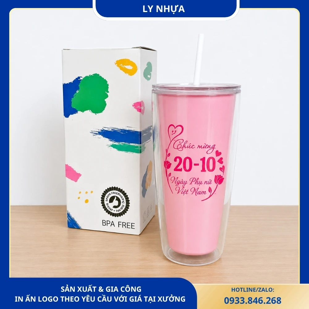 Ly Nhựa Đựng Nước Quà Tặng 20/10 Rẻ, Đẹp