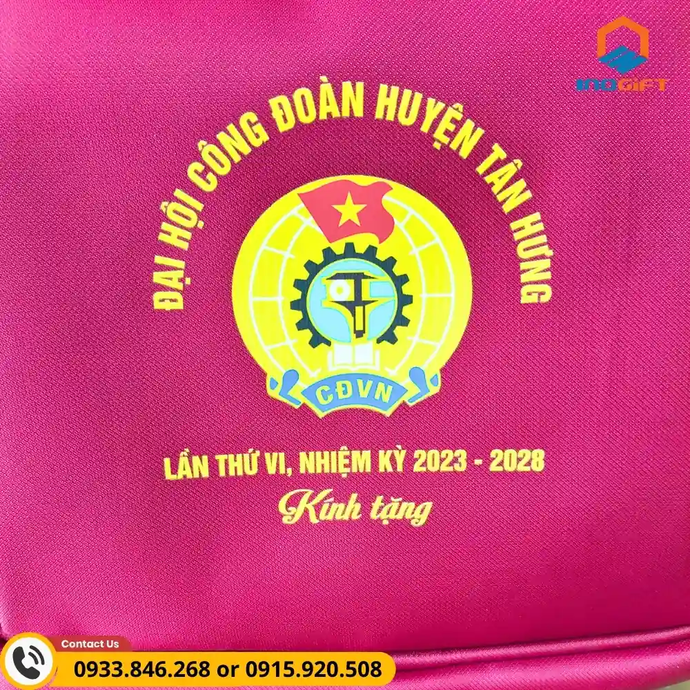 Balo đỏ in logo Công đoàn Việt Nam