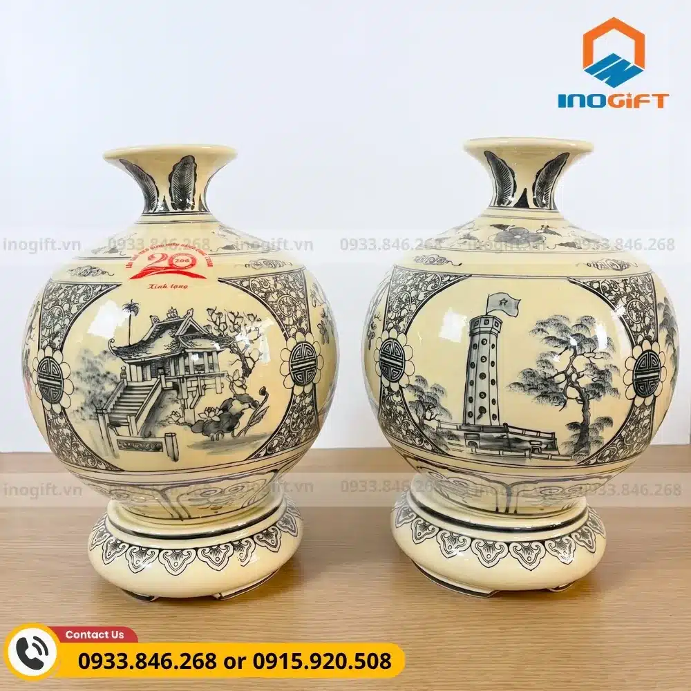 Bình hút lộc men rạn tứ cảnh kỷ niệm 20 năm ra trường