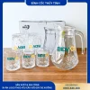 Bộ bình cốc thủy tinh Deli in logo BIDV, thiết kế sang trọng