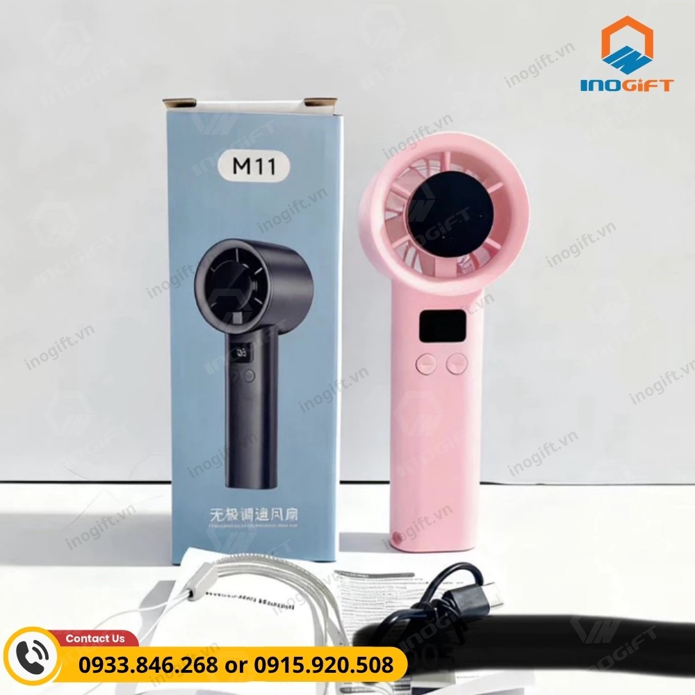 Quạt cầm tay màn hình nhiệt độ nút ngang