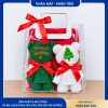 Set 2 khăn mặt hình gấu làm quà tặng Giáng sinh