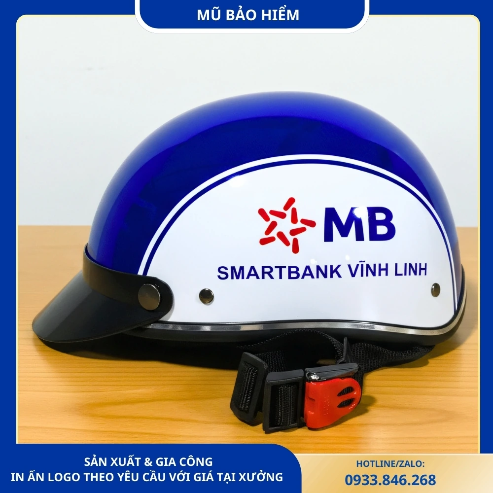 Mũ bảo hiểm in logo MBBank