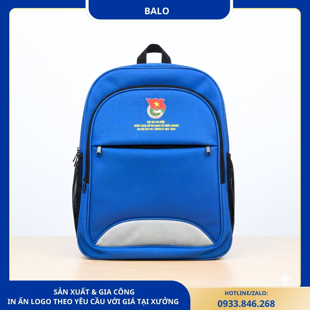 Balo xanh in logo Đại hội Đoàn Thanh Niên xã