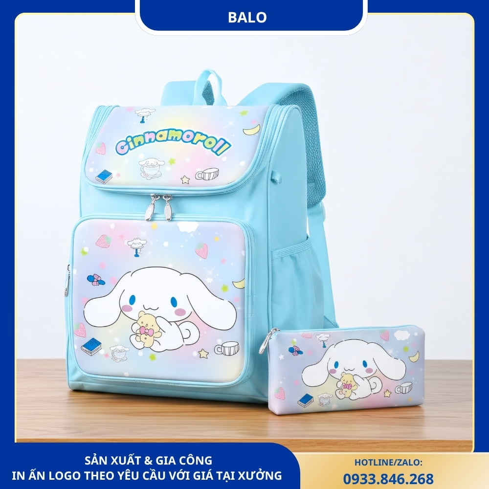 Balo chống gù anime cho bé gái gồm Kuromi, Cinnamoroll, Melody, Kitty