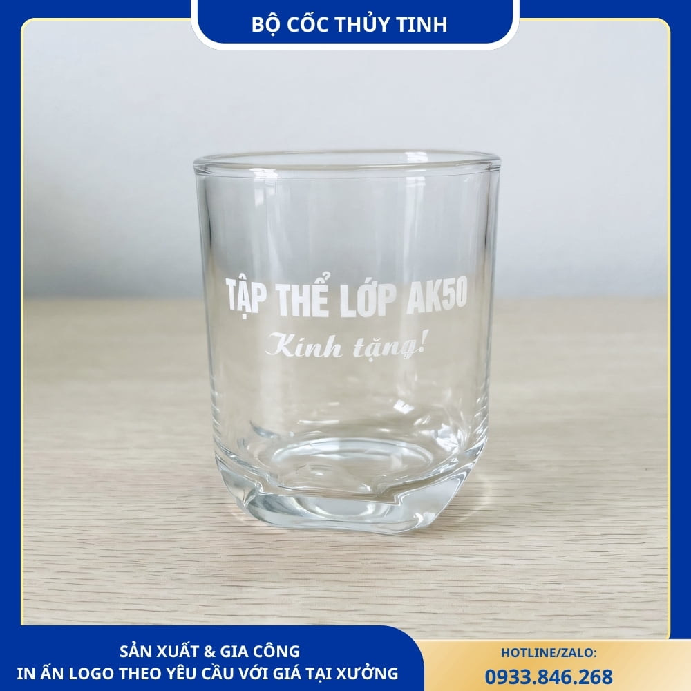 Bộ 6 cốc thủy tinh in tên tập thể lớp, thiết kế ý nghĩa
