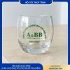 Bộ 6 cốc thủy tinh tròn in logo kèm hộp xi lót lụa sang trọng