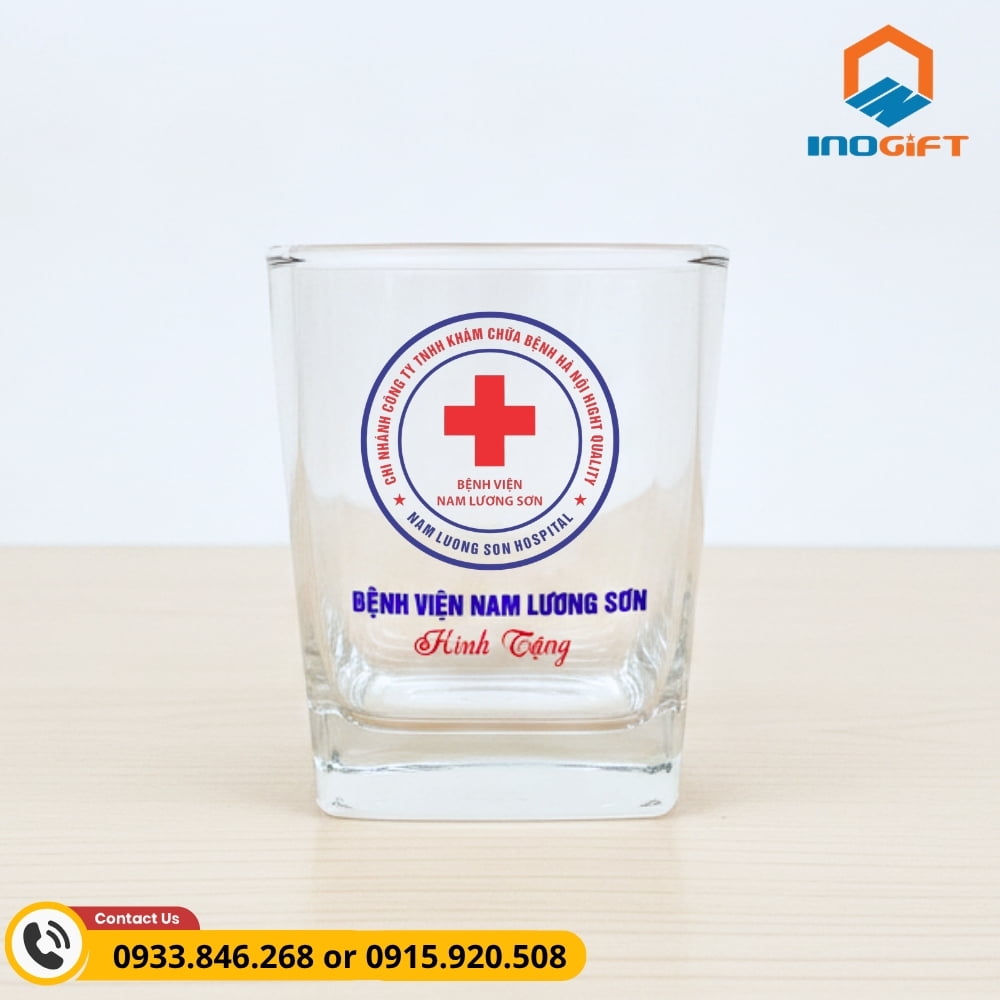 Bộ cốc thủy tinh in logo dành cho bệnh viện