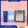 Set quà gồm cốc giữ nhiệt Elmich và khăn lau đầu tiện dụng
