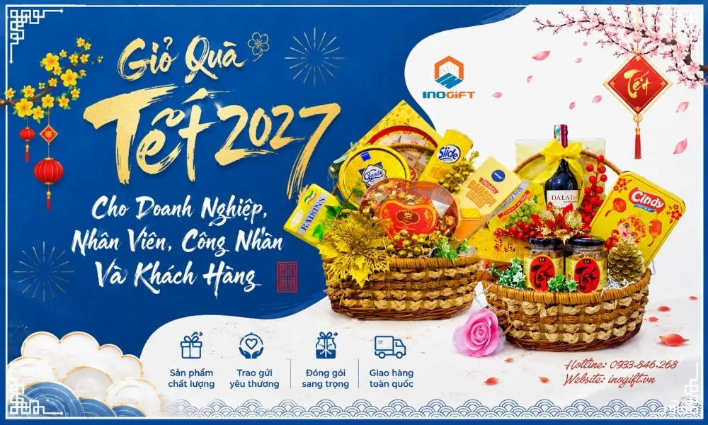 Giỏ quà Tết 2027 dành cho doanh nghiệp tặng công nhân viên và khách hàng