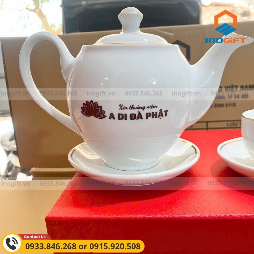 ấm chén chữ A Di Đà Phật