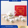 Bộ ấm chén Phú Quý hoa sen in Tỉnh ủy, UBND, HĐND, UBMTTQ phường Nghĩa Đô