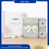 Set 3 khăn màu xám thêu logo công ty